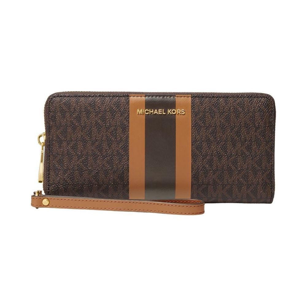 logo stripe continental wristlet michael kors