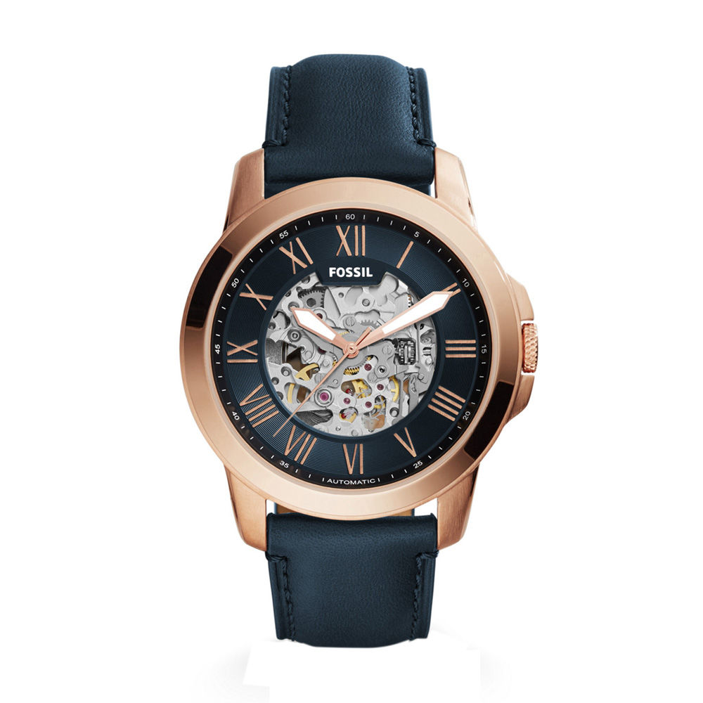 Fossil Grant Automatic Blue Leather 