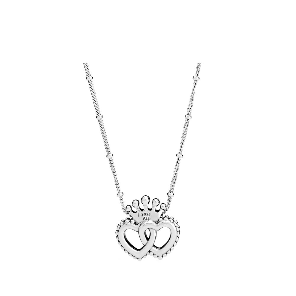Crown \u0026 Interwined Hearts Pendant 