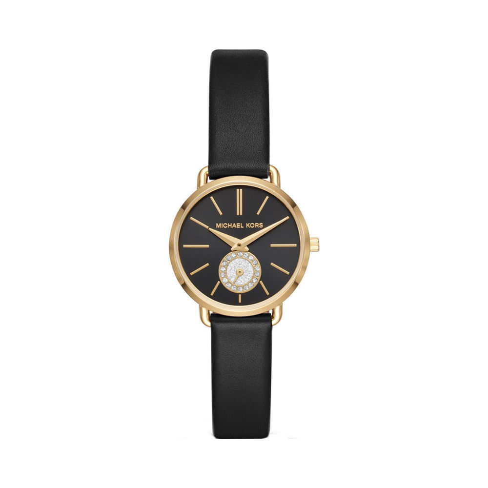 Michael Kors Women's Petite Portia Three-Hand Black Leather Watch MICHAEL  KORS (Watches) Hong Kong (China) | DFS | T Galleria