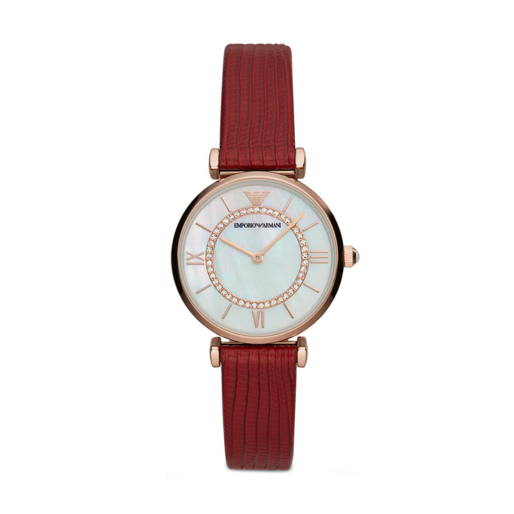 emporio armani watches red strap