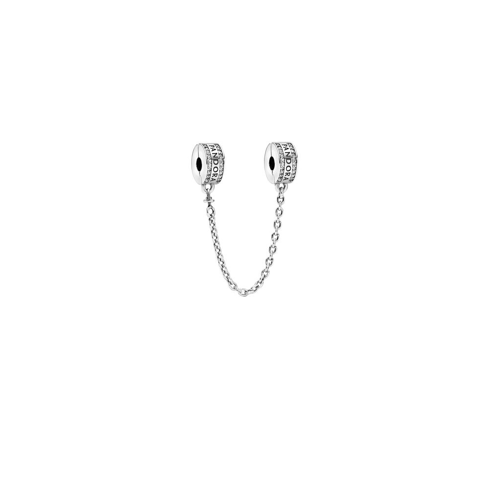 Pandora Logo Safety Chain Clip Charm 