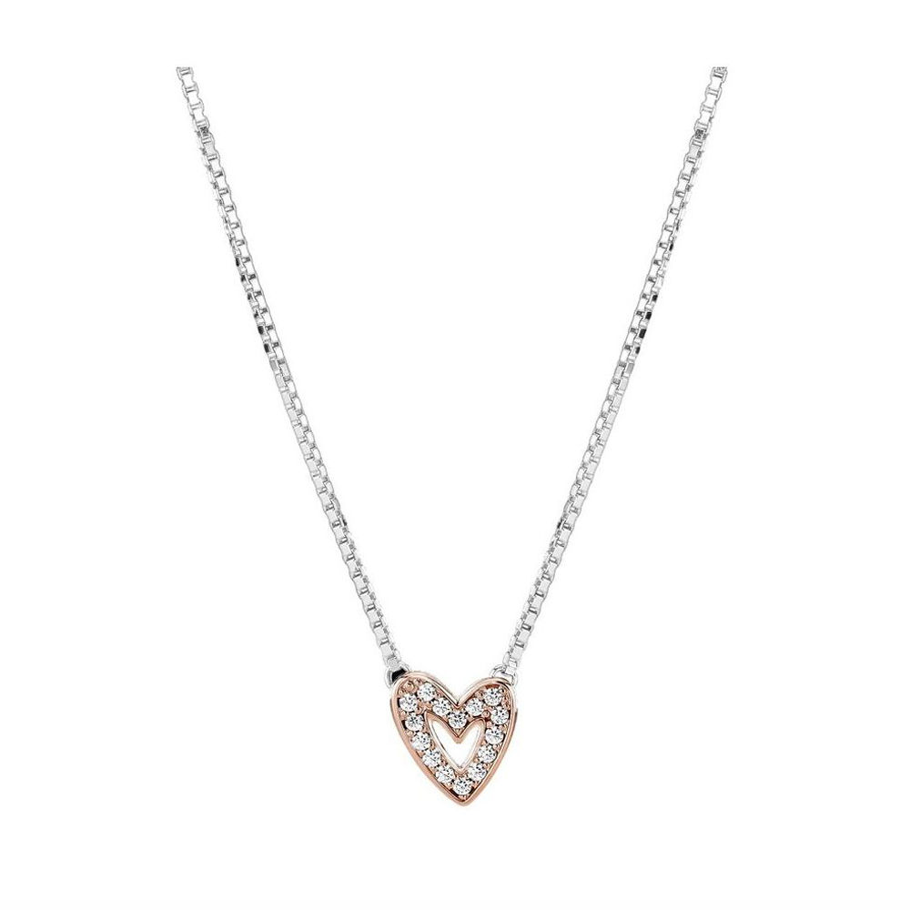 Sparkling Freehand Heart Necklace 