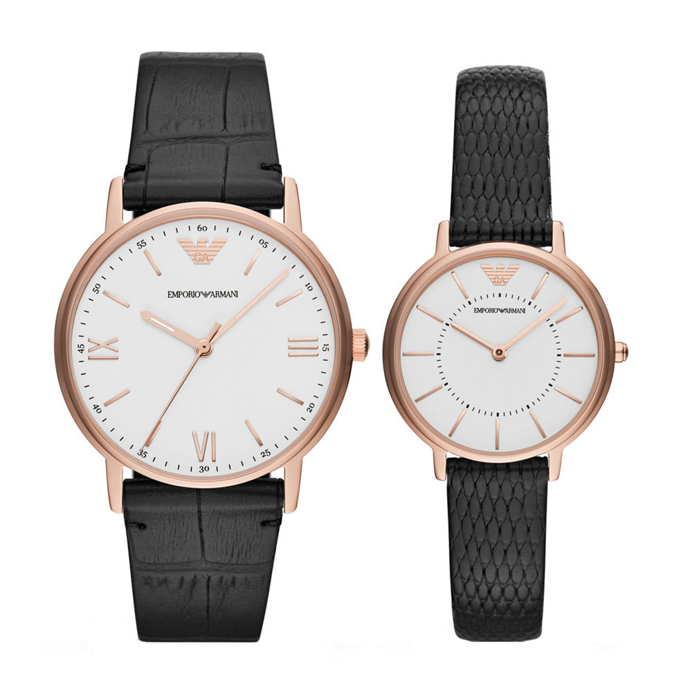 Emporio Armani ゴールド 腕時計とピアスのセット EMPORIO ARMANI ギフトセット 特別ボックス 腕時計 手表 ピアス