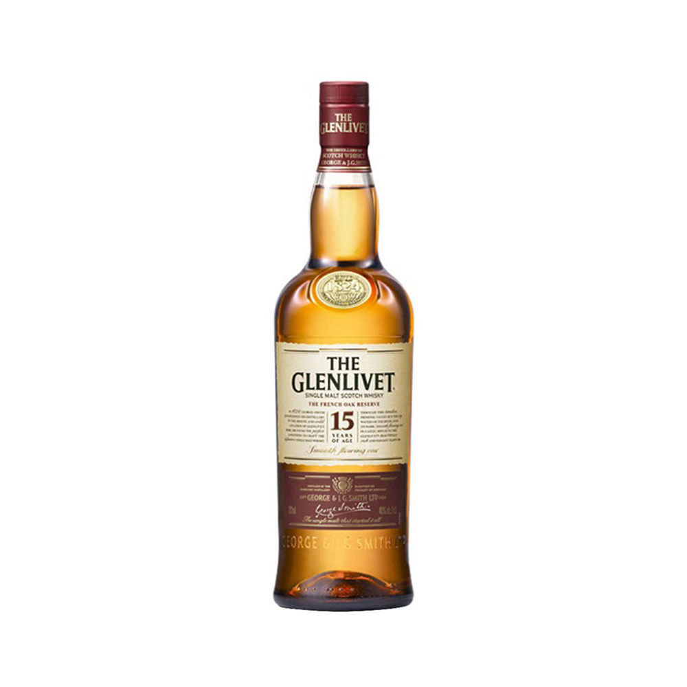 The Glenlivet Single Malt Scotch Whisky Scotland 15YO 1L Bottle
