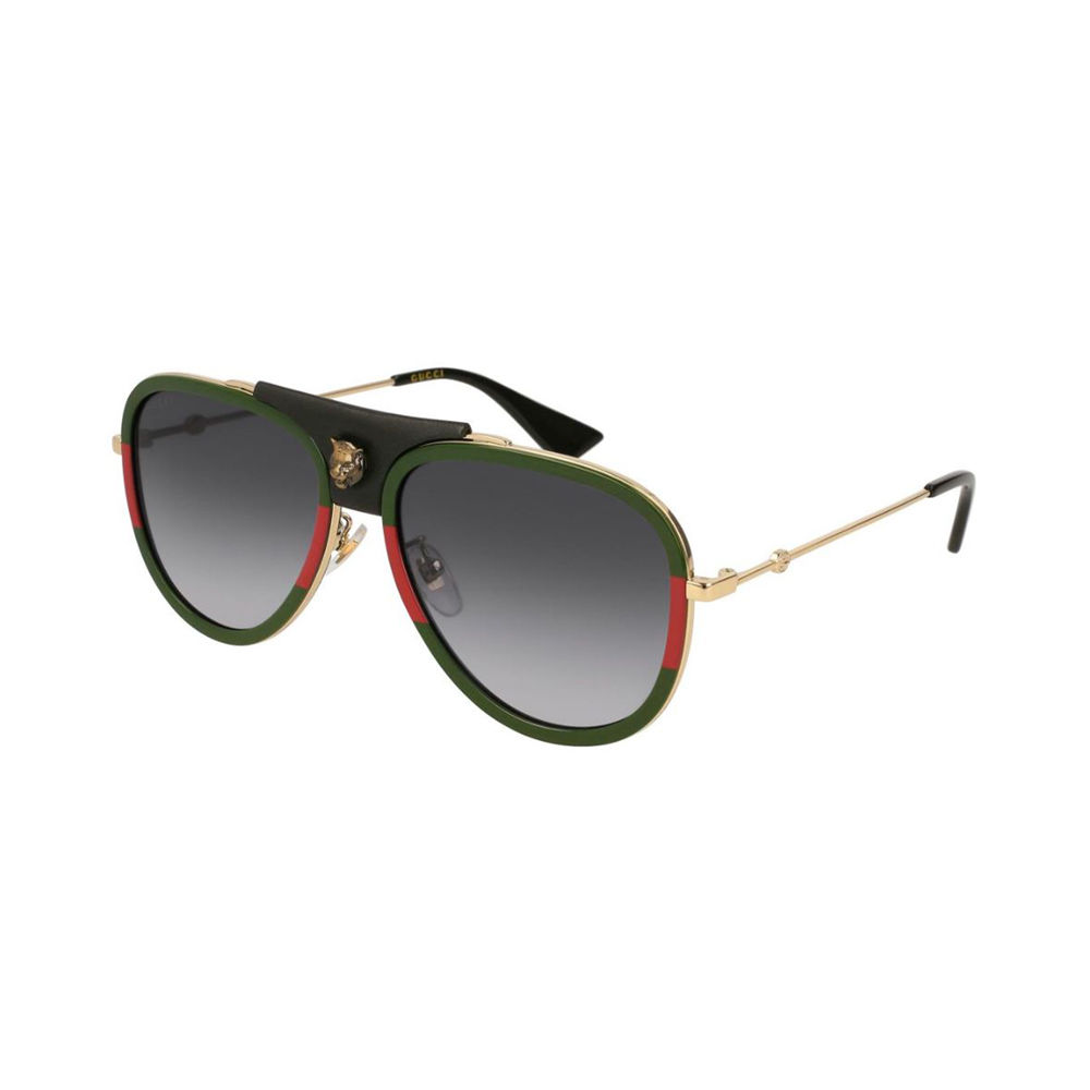 gucci aviator leather sunglasses