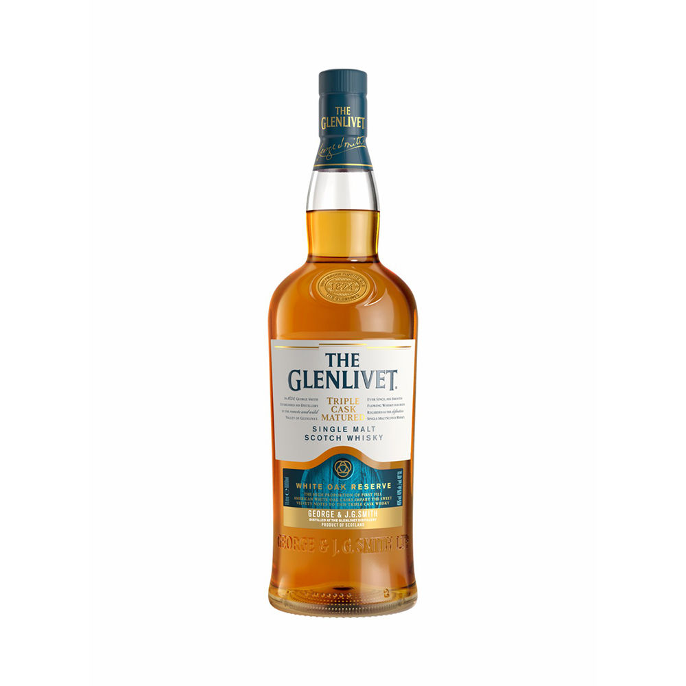 The Glenlivet Single Malt Scotch Whisky Scotland Triple Cask Matured White Oak Reserve 1L Bottle
