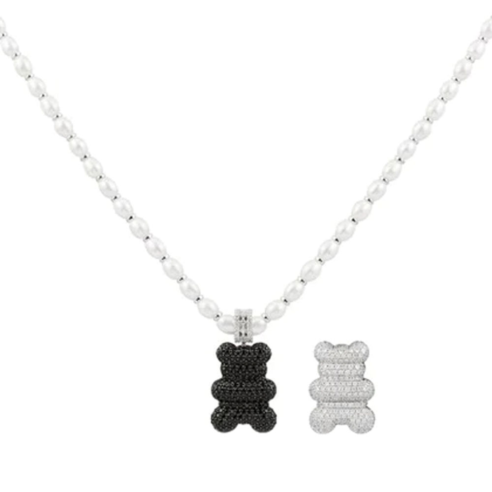 XL Mood Yummy Bear Clippable Adjustable Necklace with Pearls APM